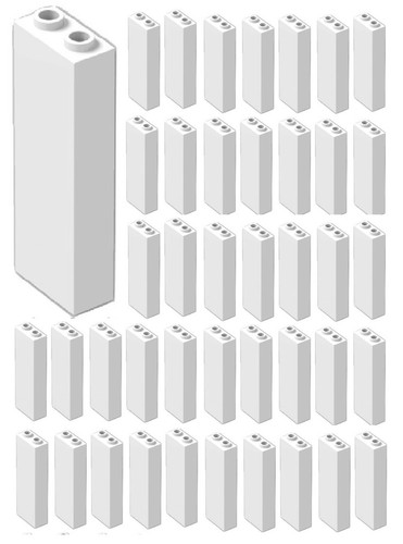 Lego 50x new - 1x2x5, white