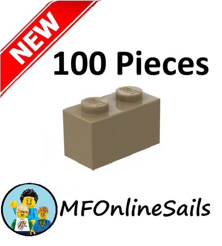Genuine lego dark tan 1x2 - dark,